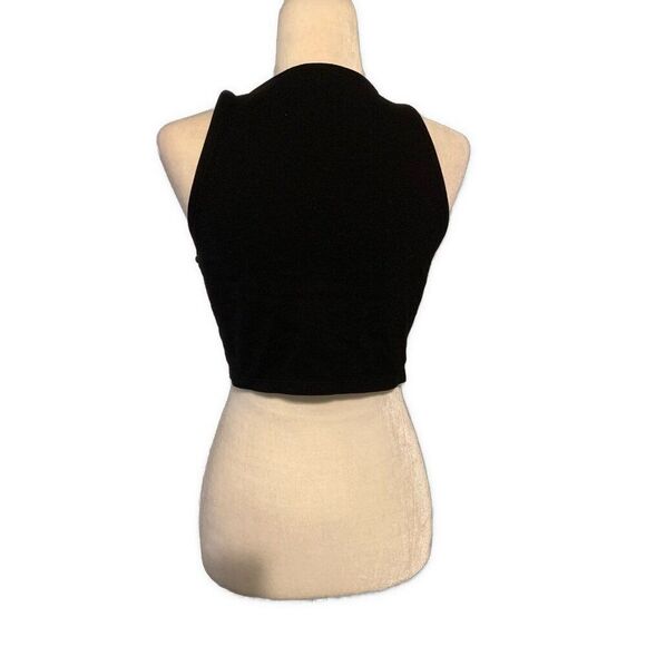 Talula Aritzia Solid Black Rayon Nylon Spandex Crop Tank Top Small - Picture 2 of 5